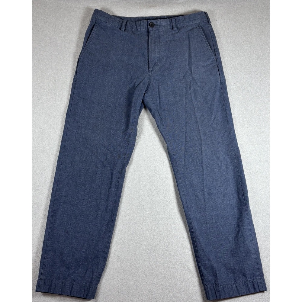 Brooks Brothers Mens Chino Pants Navy Blue Straight Leg Slim Fit Comfort 34x32